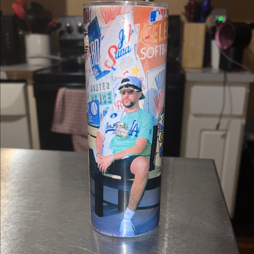 Bad Bunny Tumbler with Lid MLB LA ALL STAR 2022 20oz Tumbler Cup
